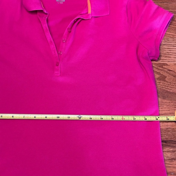 JCP Pink Short Sleeve Henley Contrast Collar Band size Large - Picture 6 of 7